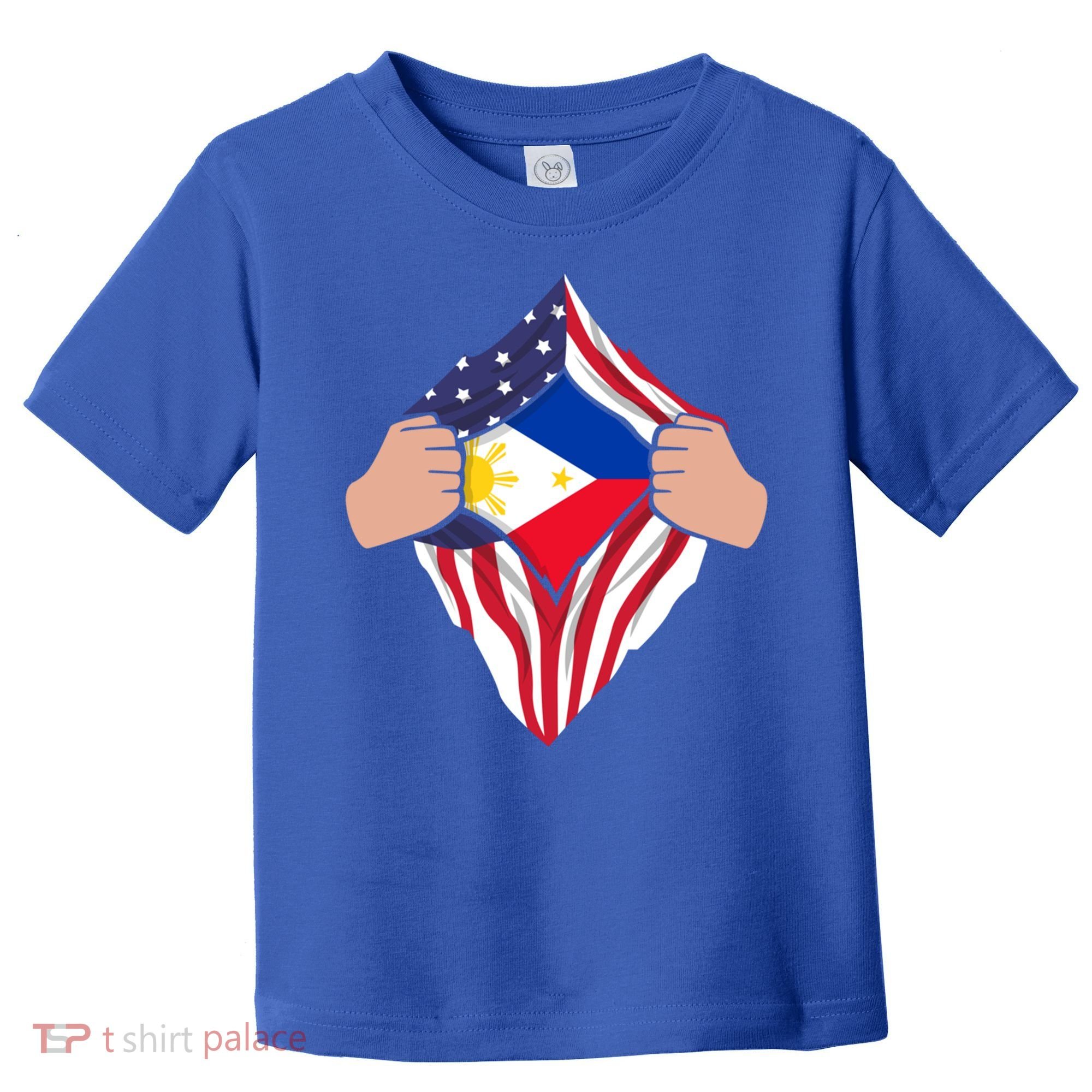 Filipino American Superhero Usa Philippines Man Chest Flag Gift Toddler T-Shirt