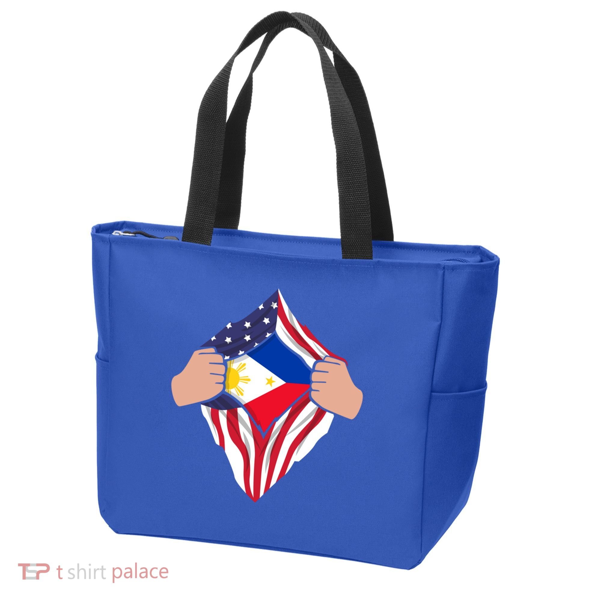 Filipino American Superhero Usa Philippines Man Chest Flag Gift Tote Bag