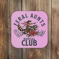 Feral Aunts Social Club The Cool Aunt Pregnancy Raccoon Coaster thumb 0