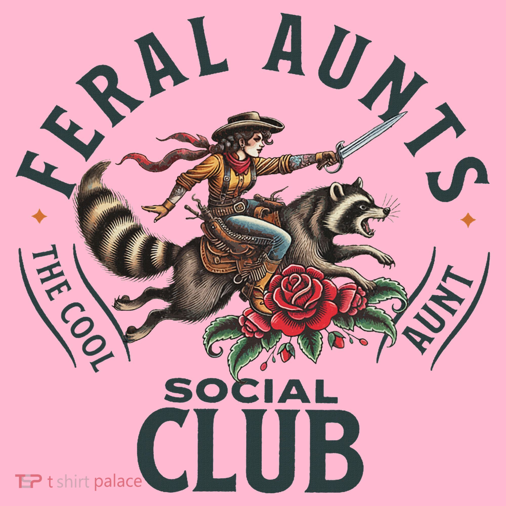 Feral Aunts Social Club The Cool Aunt Pregnancy Raccoon Coaster