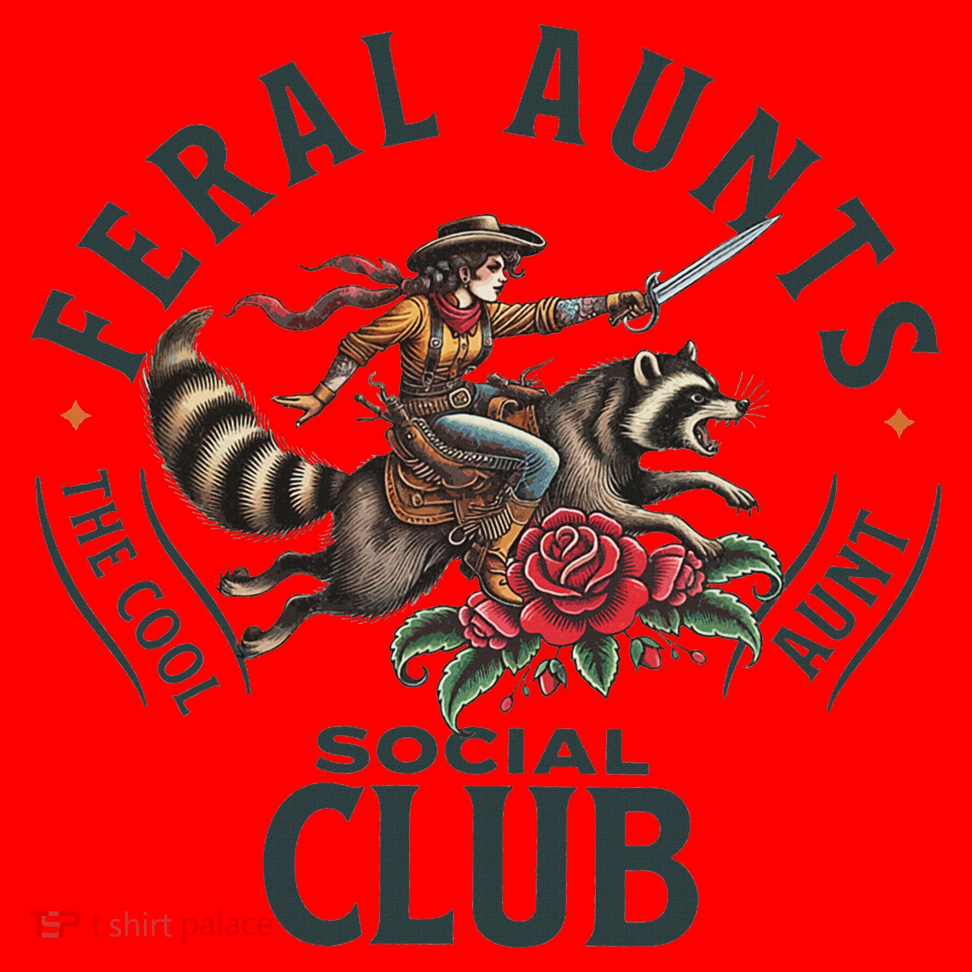 Feral Aunts Social Club The Cool Aunt Pregnancy Raccoon Santa Hat
