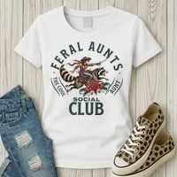 Feral Aunts Social Club The Cool Aunt Pregnancy Raccoon Women's T-Shirt thumb 3