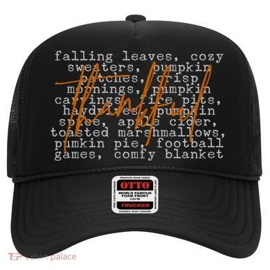 Fall Autumn Season Thankful Quote Hat