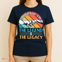 Father And Son The Legend The Legacy Retro Vintage T-Shirt thumb 4