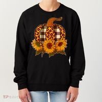 Fashion Autumn Leopard Buffalo Plaid Pumpkin Women's Sweatshirt thumb 0