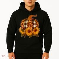 Fashion Autumn Leopard Buffalo Plaid Pumpkin Hoodie thumb 2