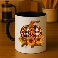 Fashion Autumn Leopard Buffalo Plaid Pumpkin Coffee Mug thumb 4