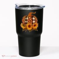 Fashion Autumn Leopard Buffalo Plaid Pumpkin Tumbler thumb 0
