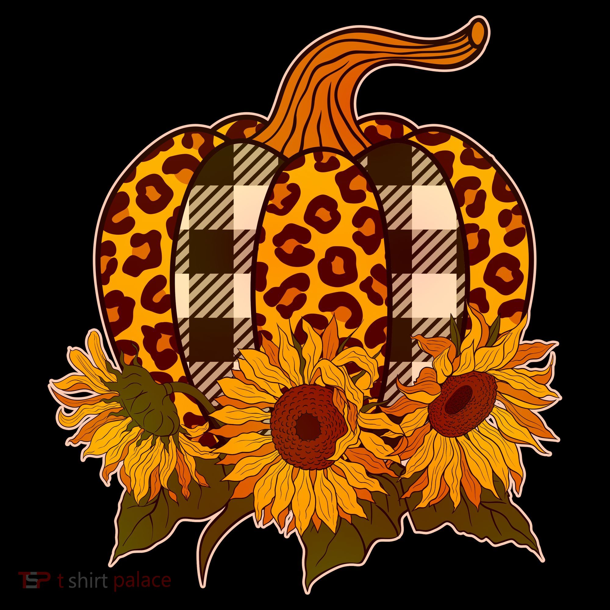 Fashion Autumn Leopard Buffalo Plaid Pumpkin Mousepad