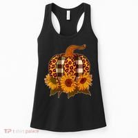 Fashion Autumn Leopard Buffalo Plaid Pumpkin Women's Tank Top thumb 0