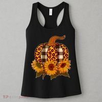 Fashion Autumn Leopard Buffalo Plaid Pumpkin Women's Tank Top thumb 3