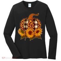 Fashion Autumn Leopard Buffalo Plaid Pumpkin Women's Long Sleeve Shirt thumb 0