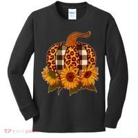 Fashion Autumn Leopard Buffalo Plaid Pumpkin Kids Long Sleeve Shirt thumb 0