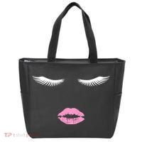 Fashion Style Eyelash Lips Lashes Pink Lipstick Tote Bag thumb 0