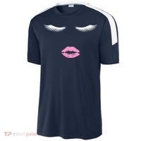 Fashion Style Eyelash Lips Lashes Pink Lipstick Sport-Tek Competitor United Soccer Jersey thumb 2