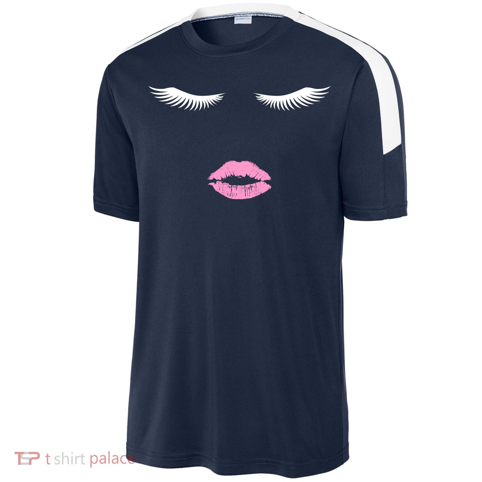 Fashion Style Eyelash Lips Lashes Pink Lipstick Sport-Tek Competitor United Soccer Jersey