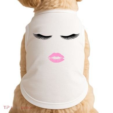 Fashion Style Eyelash Lips Lashes Pink Lipstick Doggie Tank