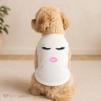 Fashion Style Eyelash Lips Lashes Pink Lipstick Doggie Tank thumb 2