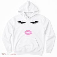 Fashion Style Eyelash Lips Lashes Pink Lipstick Hoodie thumb 0