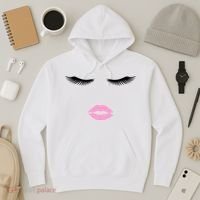Fashion Style Eyelash Lips Lashes Pink Lipstick Hoodie thumb 3