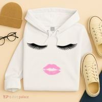 Fashion Style Eyelash Lips Lashes Pink Lipstick Hoodie thumb 4