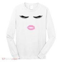 Fashion Style Eyelash Lips Lashes Pink Lipstick Long Sleeve Shirt thumb 0