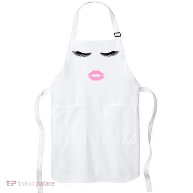 Fashion Style Eyelash Lips Lashes Pink Lipstick Apron