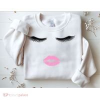 Fashion Style Eyelash Lips Lashes Pink Lipstick Sweatshirt thumb 2