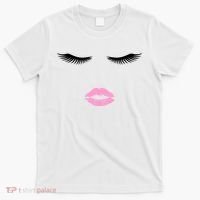 Fashion Style Eyelash Lips Lashes Pink Lipstick T-Shirt thumb 0