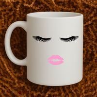 Fashion Style Eyelash Lips Lashes Pink Lipstick Coffee Mug thumb 2