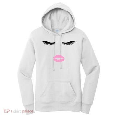 Fashion Style Eyelash Lips Lashes Pink Lipstick Women's Hoodie
