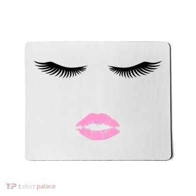 Fashion Style Eyelash Lips Lashes Pink Lipstick Mousepad