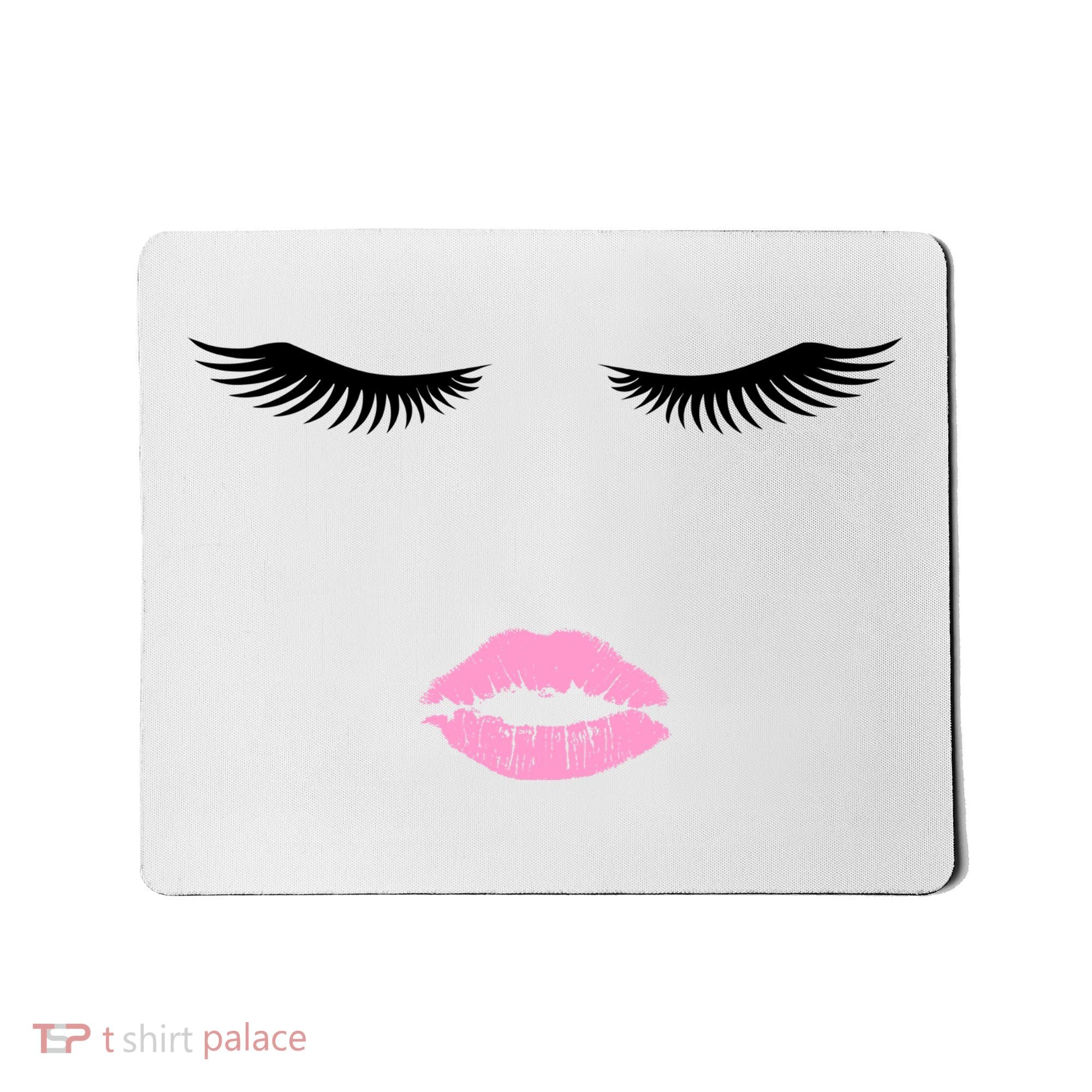 Fashion Style Eyelash Lips Lashes Pink Lipstick Mousepad