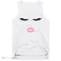 Fashion Style Eyelash Lips Lashes Pink Lipstick Tank Top thumb 0