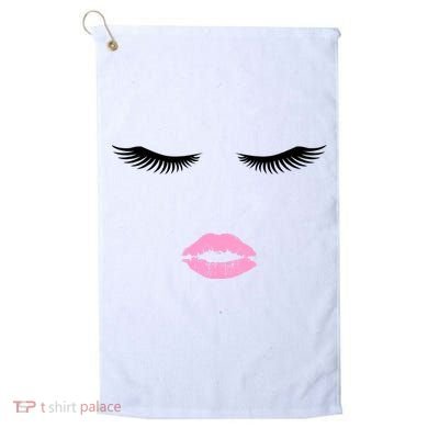 Fashion Style Eyelash Lips Lashes Pink Lipstick Golf Towel