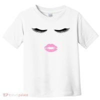 Fashion Style Eyelash Lips Lashes Pink Lipstick Toddler T-Shirt thumb 0
