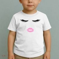 Fashion Style Eyelash Lips Lashes Pink Lipstick Toddler T-Shirt thumb 2