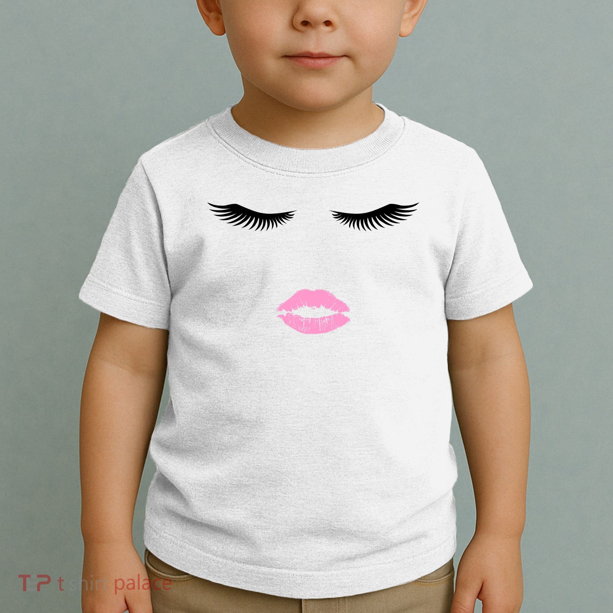 Fashion Style Eyelash Lips Lashes Pink Lipstick Toddler T-Shirt