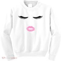 Fashion Style Eyelash Lips Lashes Pink Lipstick Kids Sweatshirt thumb 0