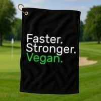 Faster Stronger Vegan Golf Towel thumb 1
