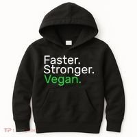Faster Stronger Vegan Kids Hoodie thumb 0