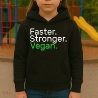Faster Stronger Vegan Kids Hoodie thumb 3