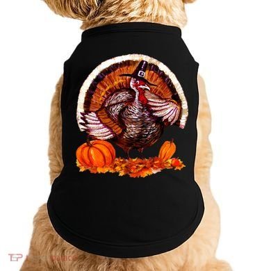 Fat Turkey Pumpkin Scene Doggie Tank