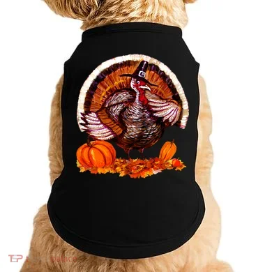 Fat Turkey Pumpkin Scene Doggie Tank
