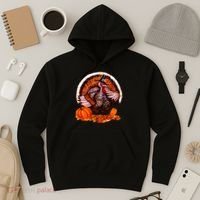 Fat Turkey Pumpkin Scene Hoodie thumb 3