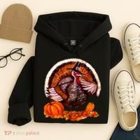 Fat Turkey Pumpkin Scene Hoodie thumb 4