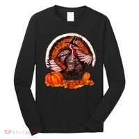 Fat Turkey Pumpkin Scene Long Sleeve Shirt thumb 0