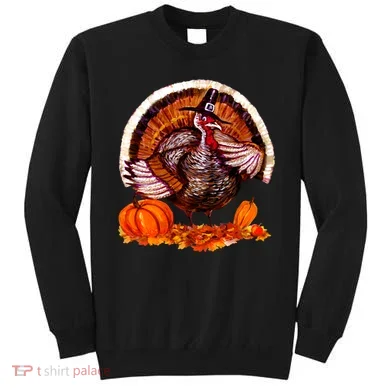 Fat Turkey Pumpkin Scene Sweatshirt