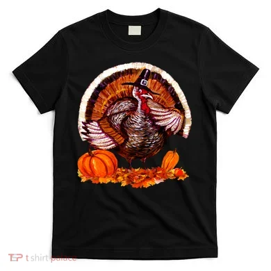 Fat Turkey Pumpkin Scene T-Shirt