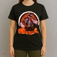 Fat Turkey Pumpkin Scene T-Shirt thumb 4